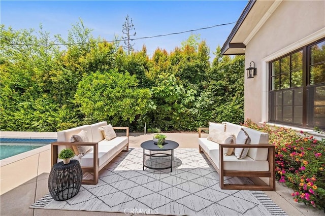 608 Arbolada Dr, Arcadia, CA 91006 - view of patio / terrace with outdoor lounge area and an outdoor pool