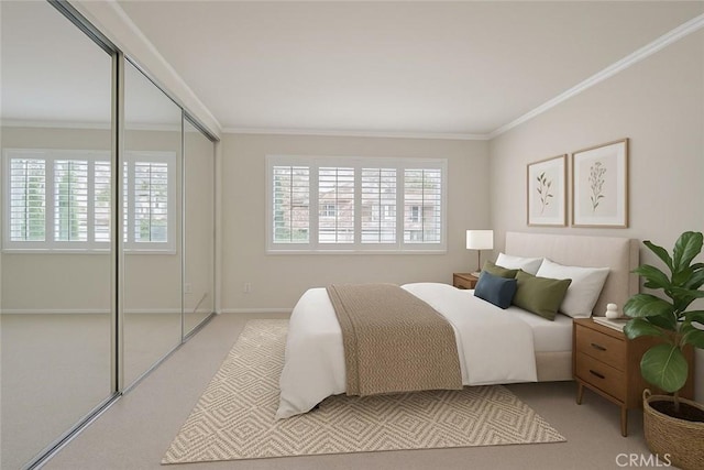 28161 Via Chabas, Mission Viejo, CA 92692 - carpeted bedroom featuring crown molding, a closet, and baseboards