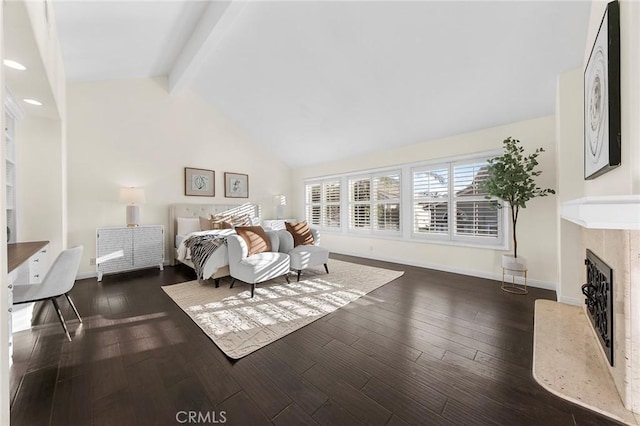 2712 N Roxbury St, Orange, CA 92867 - bedroom featuring a fireplace, dark wood-style floors, and baseboards