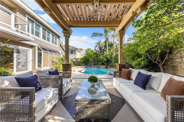 2712 N Roxbury St, Orange, CA 92867 - view of patio featuring an outdoor hangout area and an outdoor pool