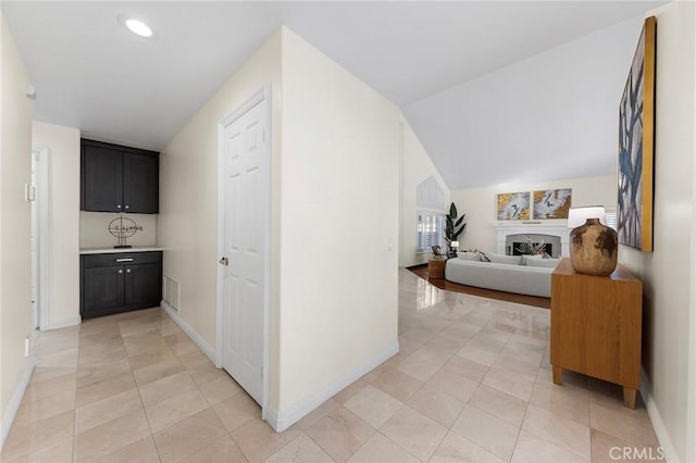 2712 N Roxbury St, Orange, CA 92867 - corridor with baseboards, light tile patterned floors, and recessed lighting