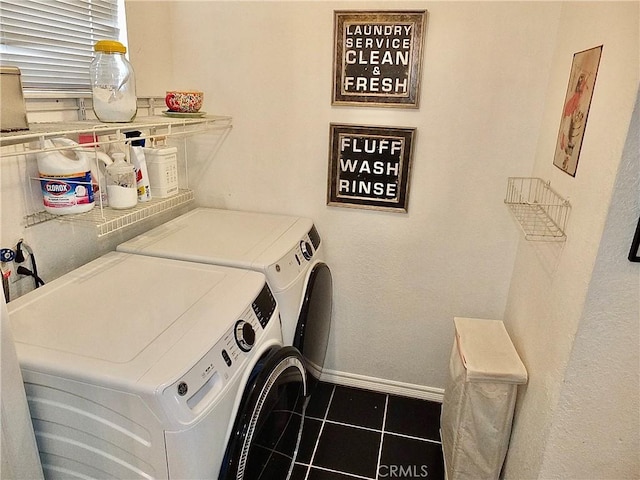 251 W Markland Dr, Monterey Park, CA 91754 - laundry area with separate washer and dryer, baseboards, and tile patterned floors
