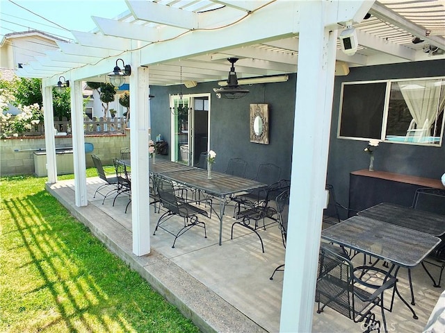 251 W Markland Dr, Monterey Park, CA 91754 - view of patio with a pergola and outdoor dining area