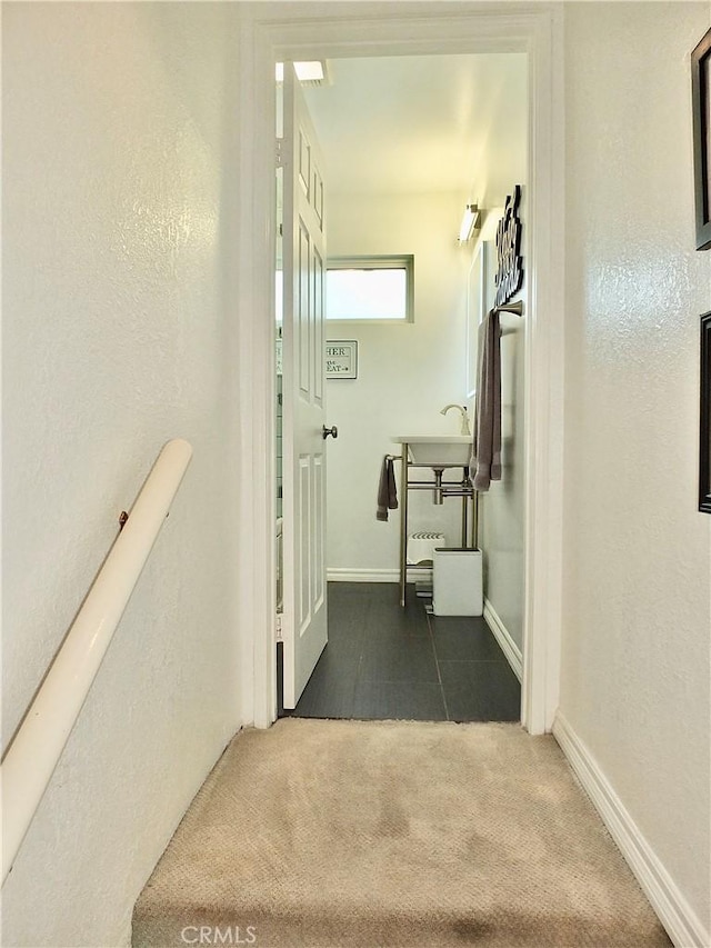 251 W Markland Dr, Monterey Park, CA 91754 - hallway with carpet and a textured wall