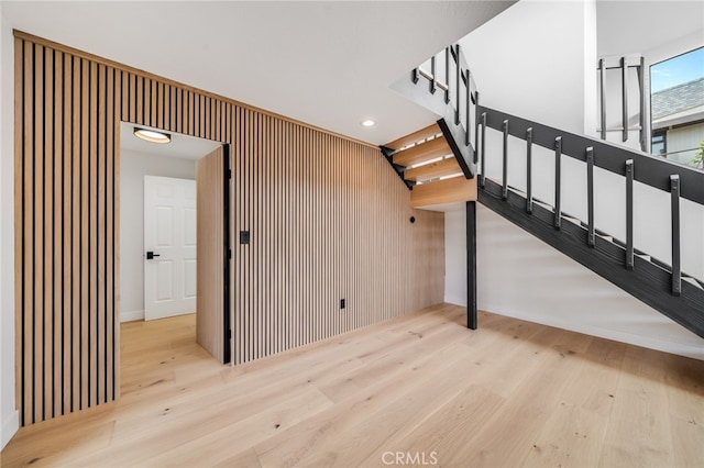 1450 Terrace Way, Laguna Beach, CA 92651 - staircase featuring wood finished floors and recessed lighting
