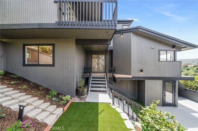 1450 Terrace Way, Laguna Beach, CA 92651 - view of exterior entry with a balcony