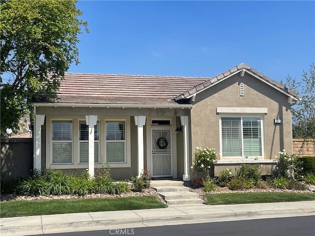243 Firestone, Hemet, CA 92545 - view of front of property with stucco siding and a tile roof