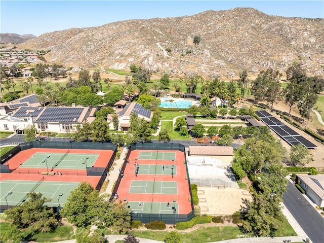 243 Firestone, Hemet, CA 92545 - drone / aerial view of mountains and a pool area