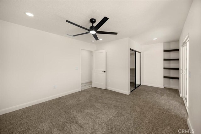 9641 Buena Vista St, Apple Valley, CA 92308 - unfurnished bedroom with carpet, recessed lighting, ceiling fan, and a closet