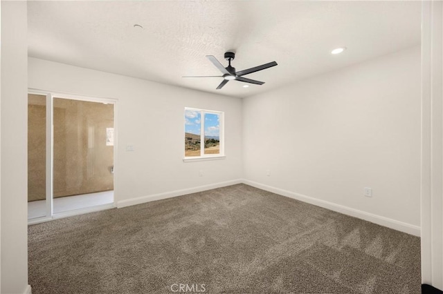 9641 Buena Vista St, Apple Valley, CA 92308 - carpeted empty room with a ceiling fan, baseboards, and recessed lighting