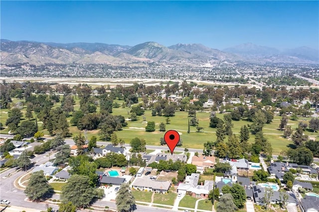 3152 Parkside Dr, San Bernardino, CA 92404 - aerial view of property and surrounding area with mountains and nearby suburban area
