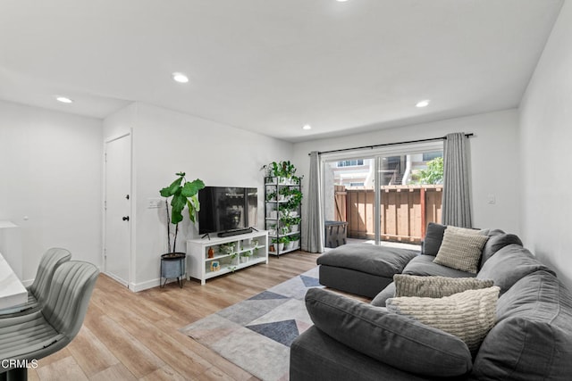 205 W Channel Islands Blvd, Port Hueneme, CA 93041 - living room featuring recessed lighting, light wood-type flooring, and baseboards