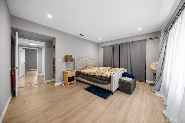 5223 Rosemead Blvd Unit F, San Gabriel, CA 91776 - bedroom with light wood-style floors, baseboards, and recessed lighting