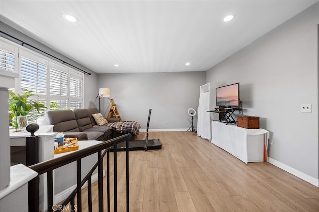 5223 Rosemead Blvd Unit F, San Gabriel, CA 91776 - living room featuring baseboards, recessed lighting, and light wood-style flooring