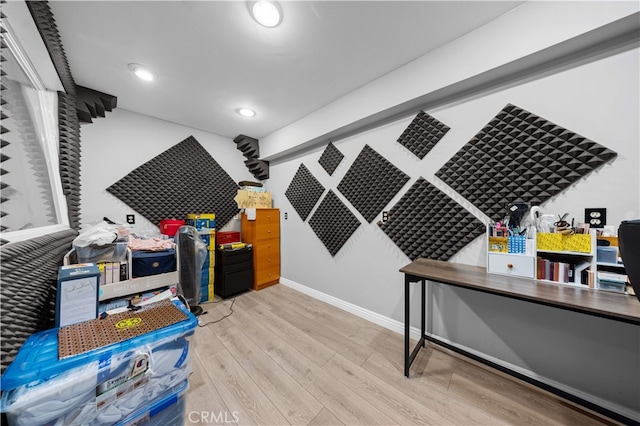 5223 Rosemead Blvd Unit F, San Gabriel, CA 91776 - office featuring wood finished floors, baseboards, and recessed lighting