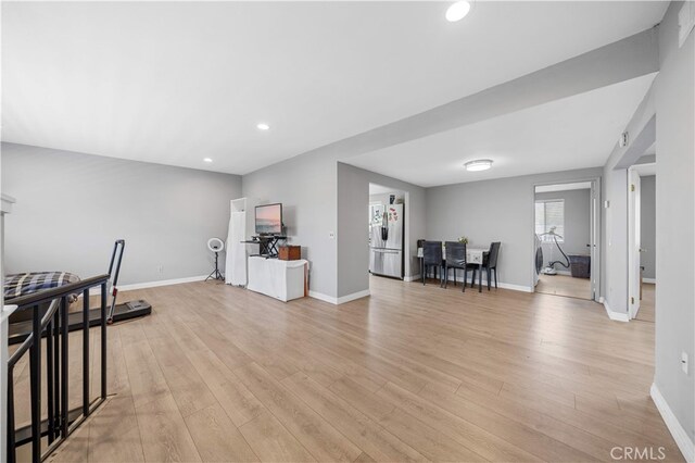 5223 Rosemead Blvd Unit F, San Gabriel, CA 91776 - living area featuring baseboards, light wood finished floors, and recessed lighting