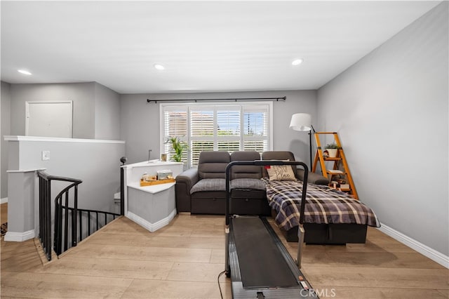 5223 Rosemead Blvd Unit F, San Gabriel, CA 91776 - living room with light wood finished floors, recessed lighting, and baseboards