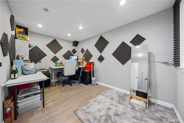 5223 Rosemead Blvd Unit F, San Gabriel, CA 91776 - office area with wood finished floors, baseboards, and recessed lighting
