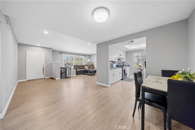 5223 Rosemead Blvd Unit F, San Gabriel, CA 91776 - dining space featuring light wood-style floors, recessed lighting, and baseboards