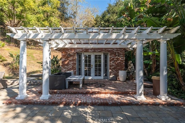 166 Opal Canyon Rd, Duarte, CA 91010 - view of patio featuring french doors and a pergola