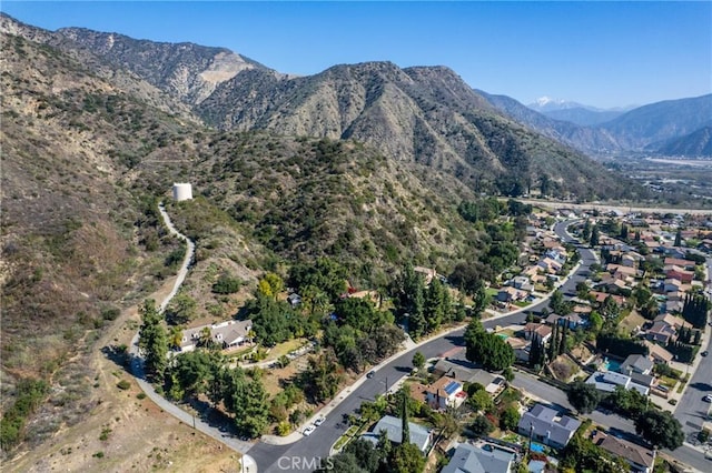 166 Opal Canyon Rd, Duarte, CA 91010 - aerial view of property's location featuring a mountain backdrop and nearby suburban area