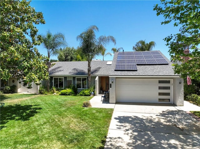 30184 Mira Loma Dr, Temecula, CA 92592 - view of front of home with roof with shingles, an attached garage, concrete driveway, and a front lawn