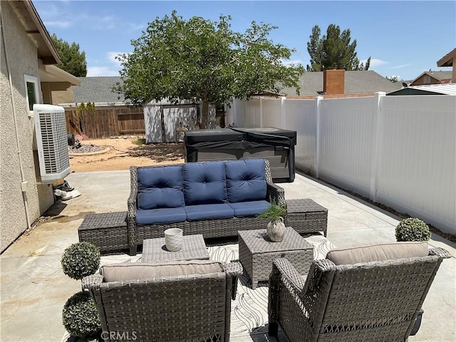 17911 Juniper St, Adelanto, CA 92301 - fenced backyard featuring an outdoor living space and a patio area