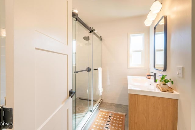 1906 S Meridian Ave, Alhambra, CA 91803 - bathroom with a stall shower, vanity, and tile patterned floors