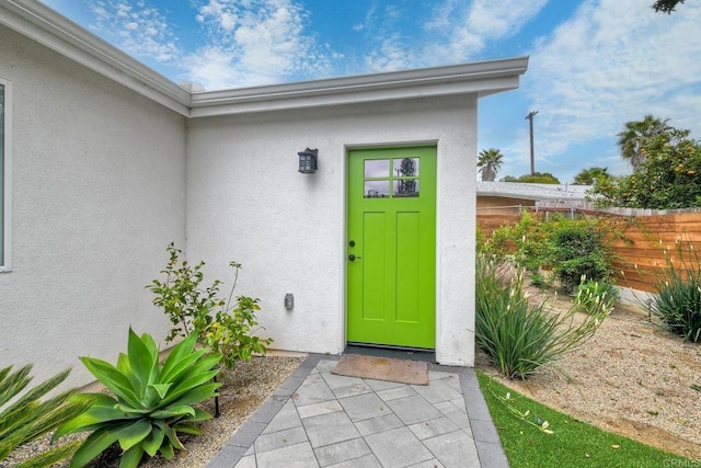229 Yacon St, Vista, CA 92083 - doorway to property featuring stucco siding