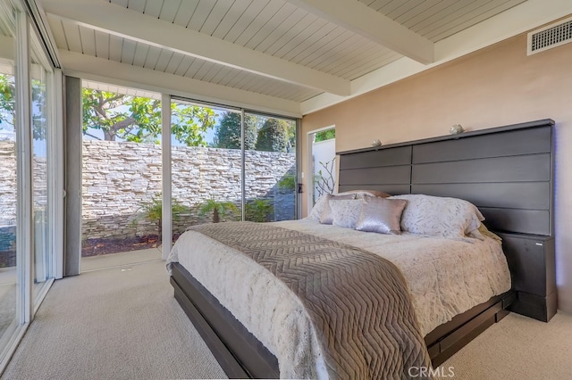 27649 Palos Verdes Dr E, Rancho Palos Verdes, CA 90275 - bedroom featuring carpet floors and beamed ceiling