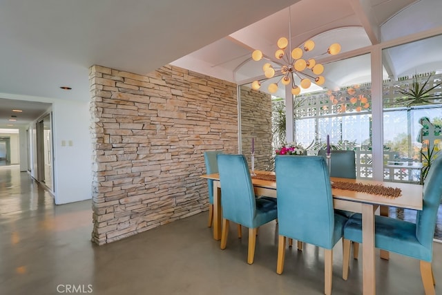 27649 Palos Verdes Dr E, Rancho Palos Verdes, CA 90275 - dining area featuring a chandelier and concrete floors
