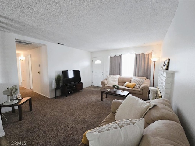 15043 S Culver Rd, Victorville, CA 92394 - living room featuring a textured ceiling and carpet flooring