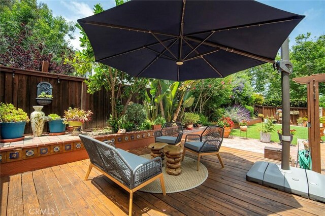 29111 Pompano Way, Laguna Niguel, CA 92677 - wooden deck featuring a fenced backyard and outdoor dining space
