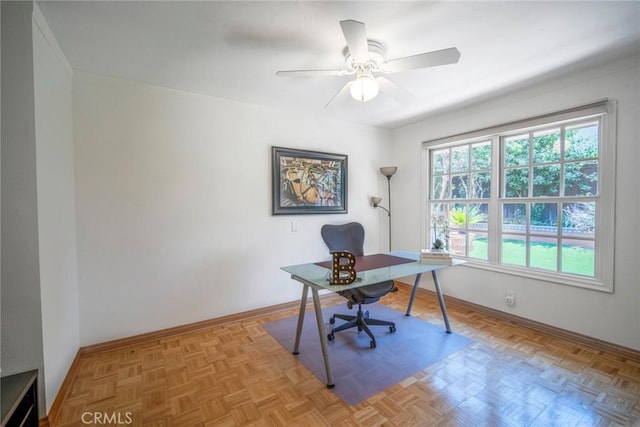 29111 Pompano Way, Laguna Niguel, CA 92677 - office area featuring ceiling fan and baseboards
