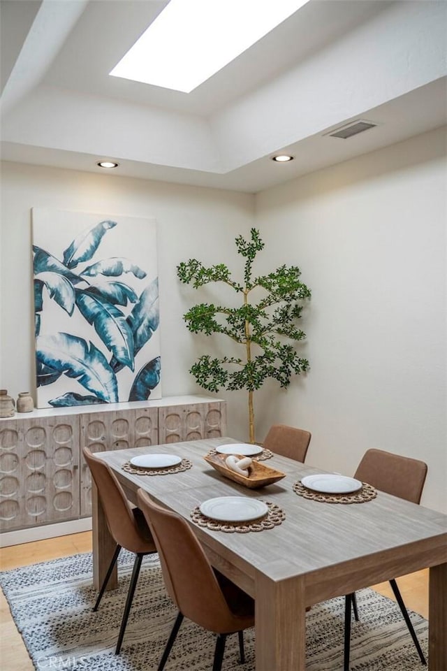 29111 Pompano Way, Laguna Niguel, CA 92677 - dining area featuring a skylight, recessed lighting, and light wood-style floors