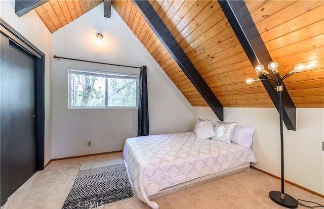 29148 Lyon Dr, Cedar Glen, CA 92321 - carpeted bedroom with wood ceiling and baseboards