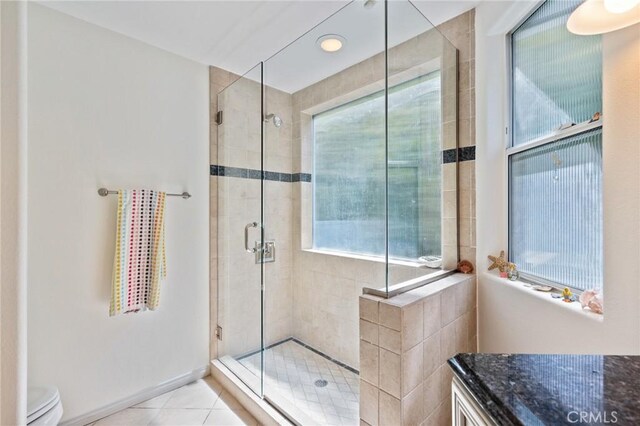 718 W 37th St Unit 4, San Pedro, CA 90731 - full bath with a shower stall, toilet, and tile patterned flooring