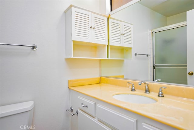 751 Santa Fe Ct, San Dimas, CA 91773 - full bathroom featuring toilet, vanity, and a shower with shower door