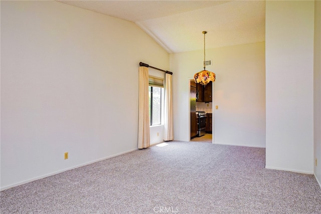 751 Santa Fe Ct, San Dimas, CA 91773 - spare room featuring light colored carpet, vaulted ceiling, and baseboards