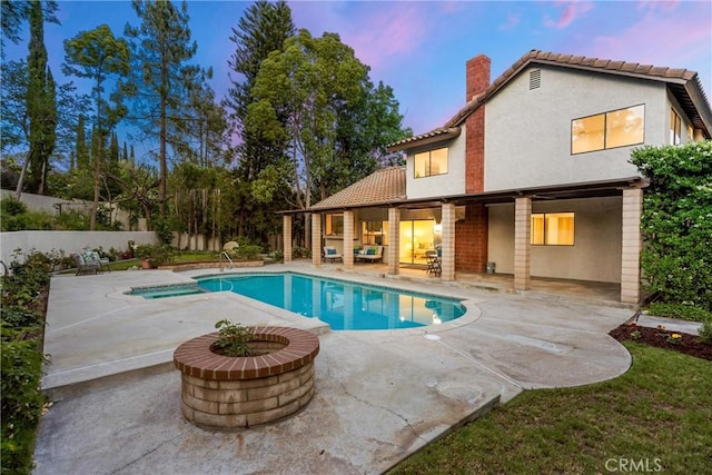 5622 Revere Ave, Rancho Cucamonga, CA 91737 - view of pool featuring a patio area and a fire pit