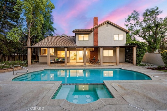 5622 Revere Ave, Rancho Cucamonga, CA 91737 - view of swimming pool featuring a patio area and a pool with connected hot tub