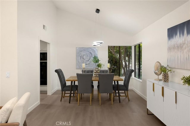 5622 Revere Ave, Rancho Cucamonga, CA 91737 - dining area with wood finished floors and high vaulted ceiling