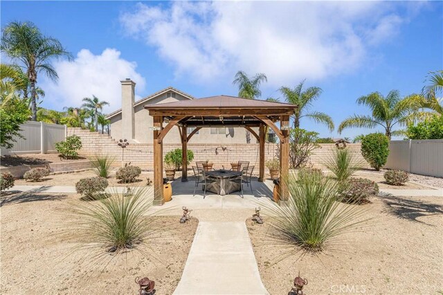 3582 Cedar Ridge Ln, Corona, CA 92881 - fenced backyard with a gazebo and a patio area