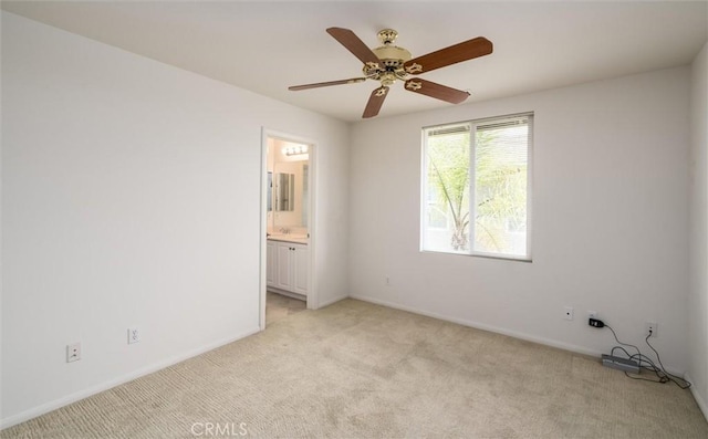 33850 Sattui St, Temecula, CA 92592 - unfurnished room featuring light colored carpet, ceiling fan, and baseboards