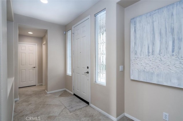 33850 Sattui St, Temecula, CA 92592 - entrance foyer with baseboards, recessed lighting, and light tile patterned flooring
