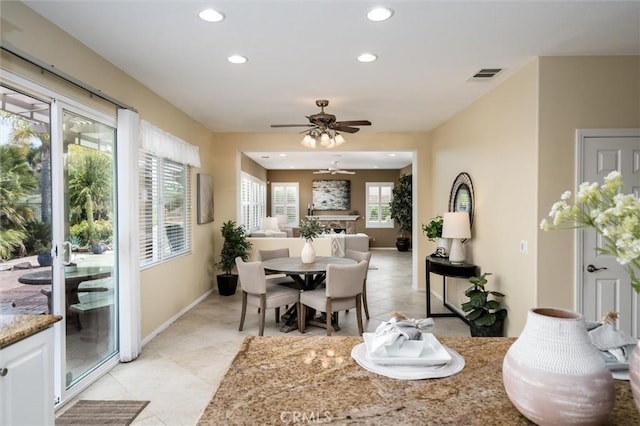 33850 Sattui St, Temecula, CA 92592 - living area featuring recessed lighting, a ceiling fan, and light tile patterned floors
