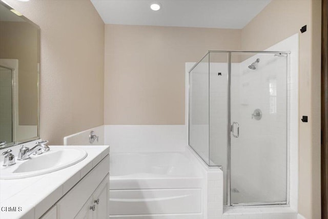 5611 Dorsey St, Ventura, CA 93003 - full bath with vanity, a garden tub, and a shower stall