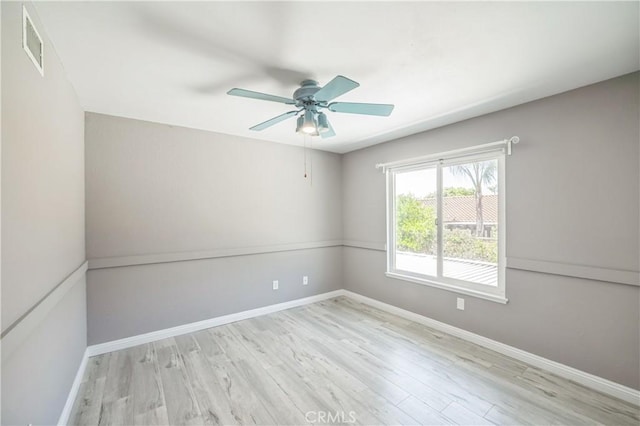 6114 Sard St, Rancho Cucamonga, CA 91701 - empty room featuring light wood finished floors, baseboards, and a ceiling fan