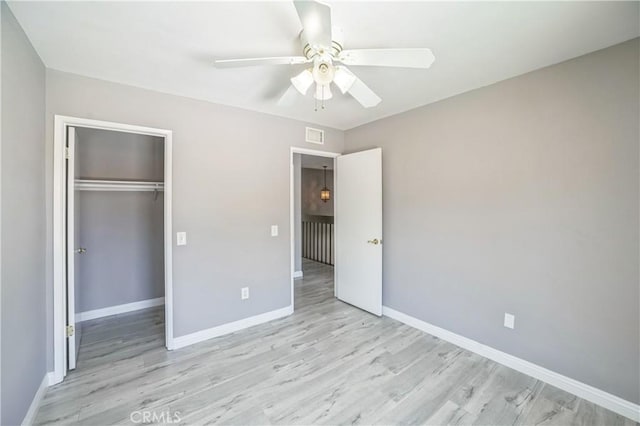 6114 Sard St, Rancho Cucamonga, CA 91701 - unfurnished bedroom with wood finished floors, baseboards, a closet, and ceiling fan