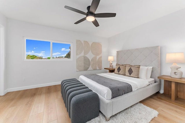 4532 Dawson Ave Unit 3, San Diego, CA 92115 - bedroom featuring light wood finished floors, baseboards, and ceiling fan